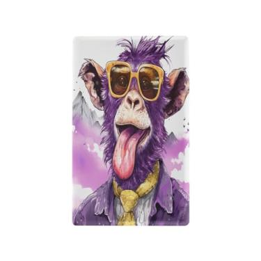 Imagem de Wassud Placa engraçada para interruptor de luz de macaco, 1 capa de tomada em branco, placa de parede, decoração de casa, sala de estar, quarto, decoração