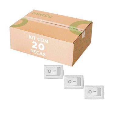 Imagem de 20X Mini Chave Gangorra 2 Posições 3 Pinos - Branco