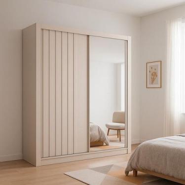 Imagem de Guarda Roupa Ripado 2 Portas 4 Gav com Espelho Urban Solare