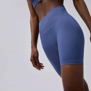 Imagem de Bermuda Hering Ciclista Canelada Feminina Azul-Masculino