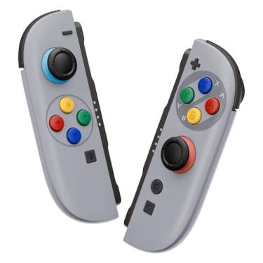 Imagem de eXtremeRate DIY Replacement Shell Buttons for Joycon 2, Custom Full Housing + Decorative Strips + Middle Bracket + Buttons for Nintendo Switch 2 Controller - Deluxe Version - SFC SNES Classic EU Style