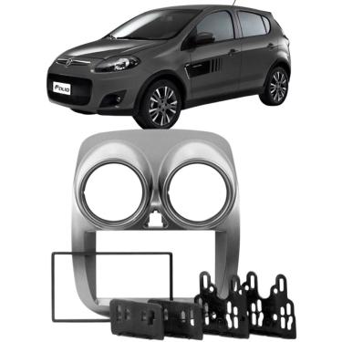 Imagem de Moldura 2 Din Palio Novo 2012 à 2016 Cinza Painel Central Multimidia 6.2 e 7 Polegadas Som