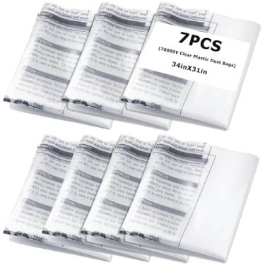 Imagem de Sacos plásticos coletores de poeira 70009v, compatíveis com Grizzly, Harbor Freight, Shop Fox, Delta, Wen Dust Collector Systems, substituição transparente de 49,5 cm x 83,8 cm (embalagem com 7)