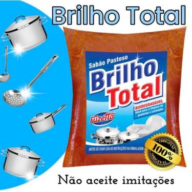 Imagem de 1 Pasta Sache Limpa Alumínio Brilho Total 500g Panelas Prata Paredes C