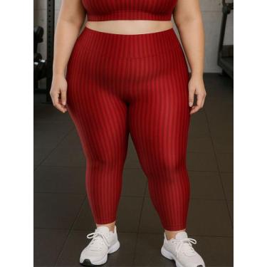 Imagem de Calça Legging Fitness Plus Size Cirrê 3D Feminina Leg Academia Cintura