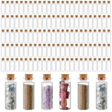 Imagem de Gerrii 150 frascos de vidro de 40 ml com rolhas de madeira de cortiça, mini frascos de vidro de poção pequenos frascos transparentes desejando mensagem feitiço pequenos frascos arte de areia para