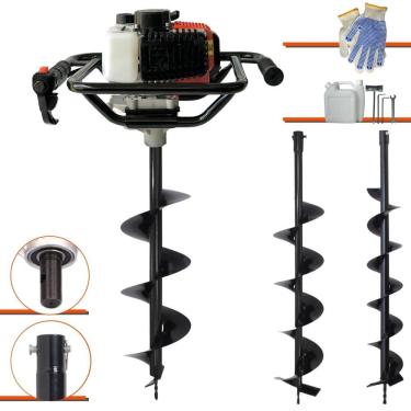 Imagem de Trado Motorizado À Gasolina Vant VPS52 52cc 2HP Perfurador de Solo Profissional + Brocas 80x10cm, 80x15cm e 80x20cm