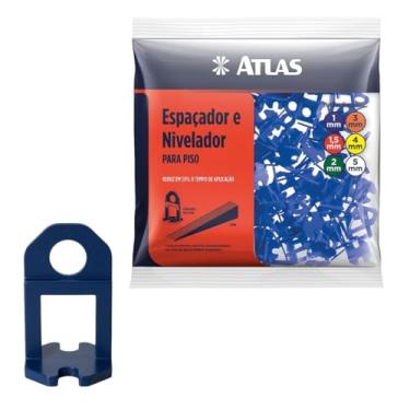 Imagem de Nivelador Para Piso Azul 1mm Para Pisos Azulejos e Pedras Pacote com 100 Unidades | Atlas