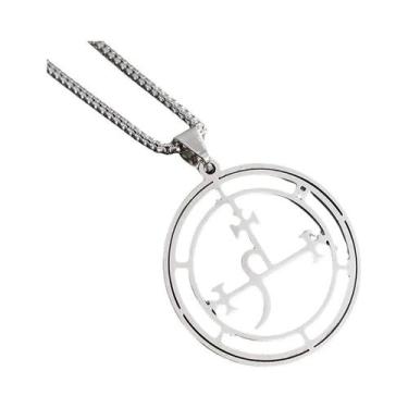 Imagem de Colar De Pingente De Halteres De Aço Titânio Unissex Punk Fitness Joia