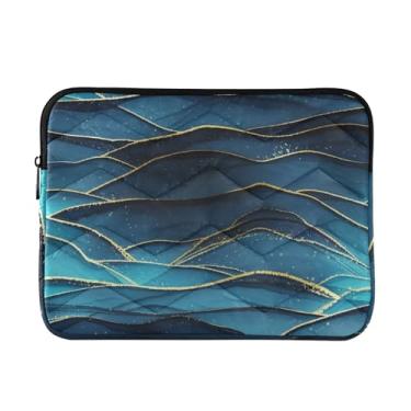 Imagem de Capa protetora acolchoada azul escuro turquesa à prova de choque para notebook capa para computador laptop de 13 polegadas