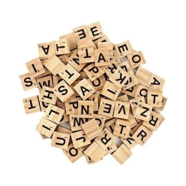 Imagem de Letras De Madeira DIY Para Scrabble, Coasters, Azulejos De Artesanato,