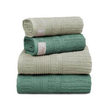 Imagem de Jogo De Toalha De Banho Sonata, 100% Algodão Penteado Premium, 4 Peças