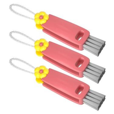 Imagem de Conjunto de 3 escovas de limpeza, escova multifuncional de limpeza de garrafas, limpador de lacunas de tampa de copo, ferramentas de escova de fenda de cozinha doméstica (multicolorida) (rosa)