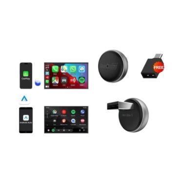 Imagem de Adaptador Mini Wireless Android Auto CarPlay 24G 5G WiFi BLE Conexão A