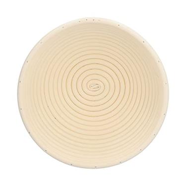 Imagem de GLOGLOW Cesta de Fermentação de Pão, Ferramenta de Cozimento de Plástico para Massa Fermentada e Prato de Frutas, Lavável, Produtos de Cozimento de Padaria Doméstica (Redondo esbranquiçado 20 * 8CM)
