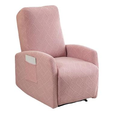 Imagem de GOSTADY Capas para cadeira reclinável, 4 peças, jacquard, pequena, reclinável, capa reclinável para cadeira reclinável Lazyboy com bolso de armazenamento, protetor de móveis para sala de estar, rosa