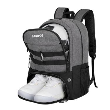 Imagem de LARIPOP Bolsa De Futebol Para Meninos - Mochila De Futebol, Bolsa Esportiva Colorida À Prova D'Água Adequada Para Vôlei, Acessórios De Basquete, Bolsa Para Equipamentos De Grande Capacidade, Com Compa