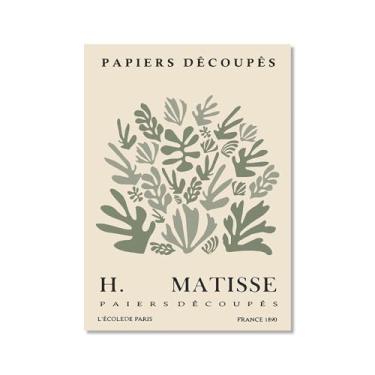 Imagem de Impressão de arte de parede verde sálvia Matisse arte de parede abstrato mercado de flores Picasso exposição pôsteres em tela minimalista linha arte folha boho decoração de quarto (SKU3,12 x 16