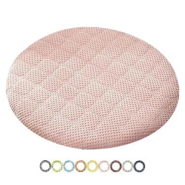 Imagem de Yadlan Almofadas redondas para cadeira de 45 cm, almofadas de cadeira com zíper, almofada de assento confortável antiderrapante com capa removível para escritório em casa, rosa, 1 peça
