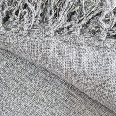 Imagem de Manta para Sofá Gigante Tipo Capa 100% Algodão – Artesanal com Nós nas Pontas Decorativa(Cinza)
