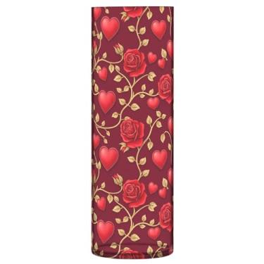 Imagem de CEBUGI Vaso de flor rosa vermelha 10 cm x 30 cm Vaso cilíndrico para flores, vaso transparente inquebrável para decoração de casa de festa de casamento