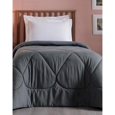 Imagem de Cobertor Edredom Solteiro Dupla Face 200 Fios Toque Macio –Tecnologia Antipilling (Grafite)
