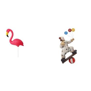 Imagem de Whtkoph Escultura de Flamingo para Jardim, Figura Decorativa, Estátua, Ornamento de Mesa de Primavera, Peça Central, Decoração de Arte de Conto de Fadas