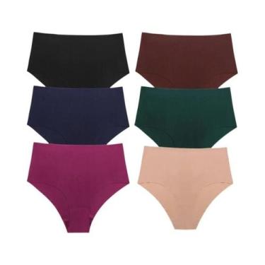 Imagem de Calcinhas Femininas plus Size De Cintura Alta Sem Costura Em Seda Sati