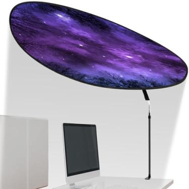 Imagem de Juexica 1 pacote grande ajustável de escritório e persiana de mesa, cúpula portátil de 138 cm com grampo, blocos de dossel rotativo, dobrável, luz ou perturbação para acessórios de trabalho (estrelas)