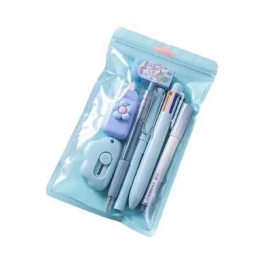 Imagem de Conjunto De Material Escolar 7 Em 1 Para Crianças, Lápis, Borracha, Fi