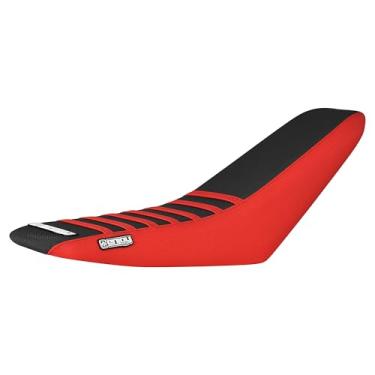 Imagem de Enjoy Mfg Capa de assento - Compatível com Riding Times GT73/GT73 Pro eMoto Bike_#540 (laterais vermelhas/parte superior preta/nervuras vermelhas)
