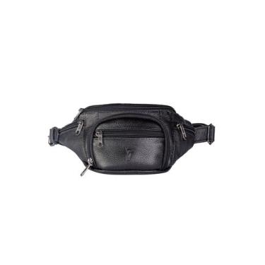 Imagem de Pochete masculina de couro floater David - Vira Vento, Preto