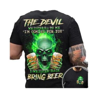 Imagem de Camiseta Masculina De Verão Com Estampa De Caveira, Gola Redonda, Conf