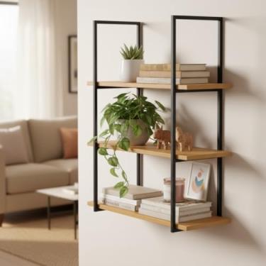 Imagem de Prateleira Tripla Estante 30x60cm Tipo Industrial