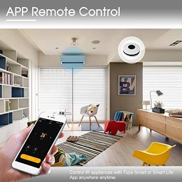 Imagem de CUOFYUNL WiFi IR Remote IR Control Hub Wi-Fi (2.4 Ghz) Controle remoto universal infravermelho habilitado para TV com ar condicionado usando o aplicativo Tuya Smart Life