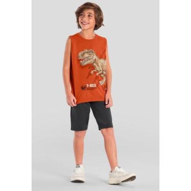 Imagem de Conjunto infantil menino de dino Brandili, 8, Laranja