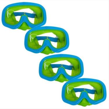 Imagem de kit 4 máscara de mergulho infantilpara praia piscina verão cores sorti
