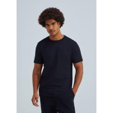 Imagem de Camiseta Masculina Manga Curta Em Malha Texturizada - Hering, M, Preto