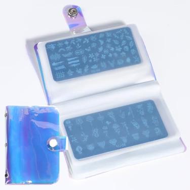 Imagem de 20 compartimentos a laser para estamparia de unhas, organizador de livros, estojo de armazenamento, modelo de carimbo de unha, coleção de estêncil, ferramenta de armazenamento, acessórios de salão de