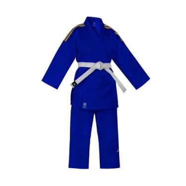 Imagem de Kimono Judo adidas Contest J650 Azul e Dourado, 175