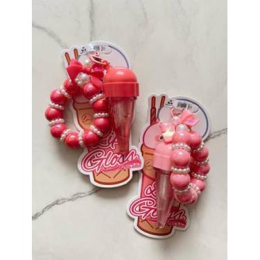 Imagem de LipGloss Hidratante Labial Infantil Teen Sorvete Com Chaveiro E Pulsei