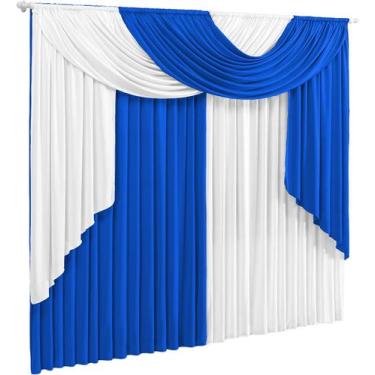 Imagem de Cortina Elegance 3 00x2 80 Para Sala Ou Quarto - Cris Enxovais, Azul/P