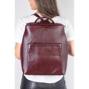 Imagem de Mochila bolsa slim couro liso antifurto Lavínia-Feminino