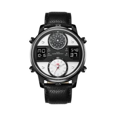 Imagem de Relógio Minimalista Masculino Com Pulseira De Couro Genuíno, Caixa De 