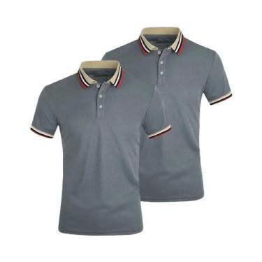 Imagem de Camisa Polo Masculina De Verão 2 Peças Respirável Casual Para Escritór