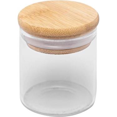 Imagem de Pote de vidro c/tampa de bambu 60ml - Lyor