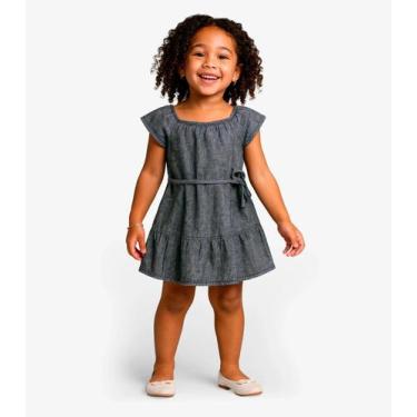 Imagem de Vestido Curto Infantil Com Cinto De Algodão Select Preto, 3, Preto