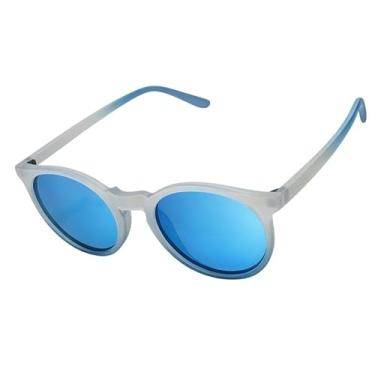 Imagem de SUMMER PRO BEACH Óculos de Sol Esportivo Polarizado, Lente Azul Espelhada, Proteção UV, Armação Preta Policarbonato, para Ciclismo Corrida Beach Tennis, com Estojo e Bolsa