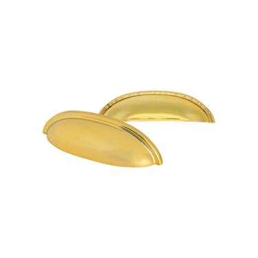 Imagem de Puxador Concha Puxador Armario Gaveta Colonial Moveis Retro (2, Dourado Brilho)