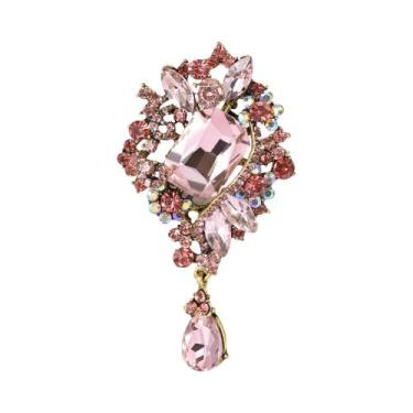 Imagem de Broches De Cristal Com Flor De Strass Para Mulheres E Homens, Acessóri